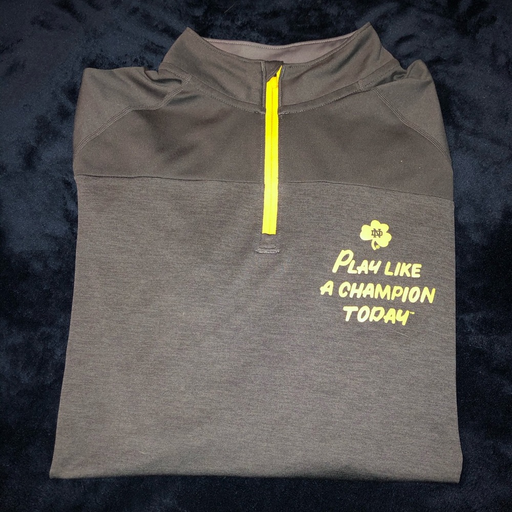-Grey and Gold UA PLACT light pull over size large